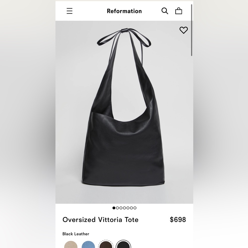 Reformation Oversized Vittoria Tote — Black